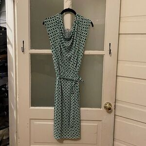 Banana Republic Green and White Geometric Print dress